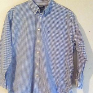 Nautica y2k Men Long Sleeves Plaid Button Front Casual Boho Shirt